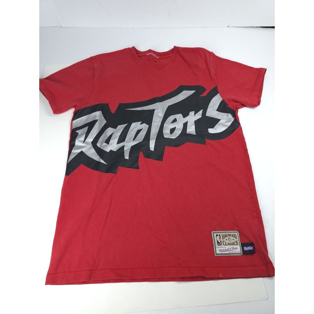 Toronto Raptors Mitchell & Ness‎ Men's Big Spell Out Shirt Size M Medium Hoops